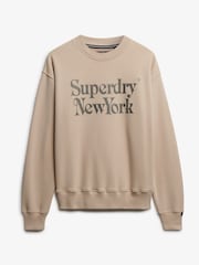 Superdry Brown Brand Mark Loose Crew Sweat top - Image 6 of 6