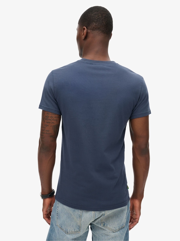 Superdry Blue Essential Logo T-Shirt - Image 2 of 4