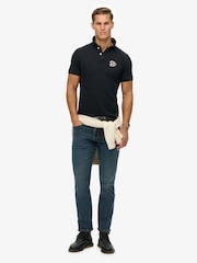 Superdry Blue Vintage Athletic Embroidered Polo Shirt - Image 1 of 5