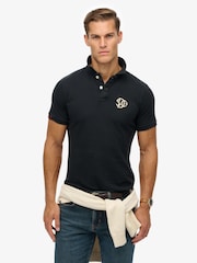 Superdry Blue Vintage Athletic Embroidered Polo Shirt - Image 2 of 5
