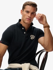 Superdry Blue Vintage Athletic Embroidered Polo Shirt - Image 4 of 5
