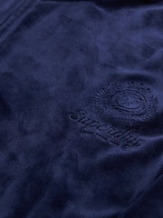 Superdry Blue Country Club Velour Quarter Zip Sweattop - Image 7 of 7