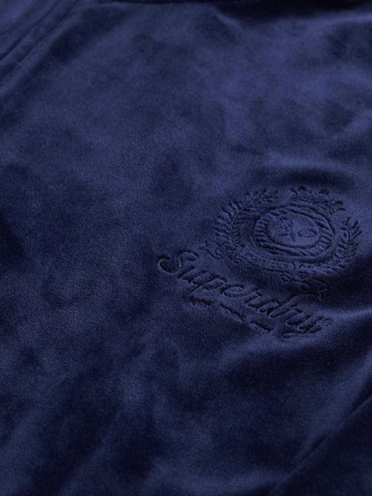 Superdry Blue Country Club Velour Quarter Zip Sweattop - Image 7 of 7 Superdry Blue Country Club Velour Quarter Zip Sweattop - Image 7 of 7