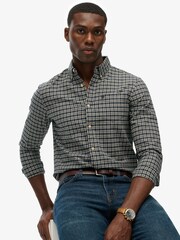 Superdry Blue Premium Check Oxford Shirt - Image 1 of 7
