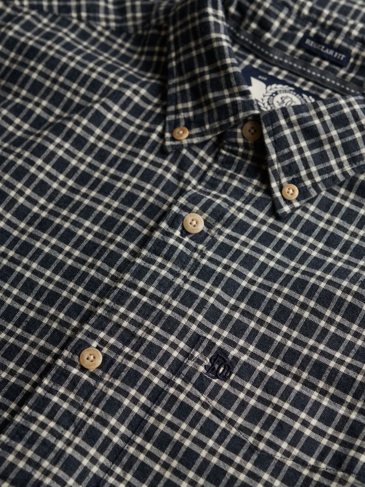 Zils - Superdry Premium rūtainais Oksfordas krekls - Attēls 6 no 6