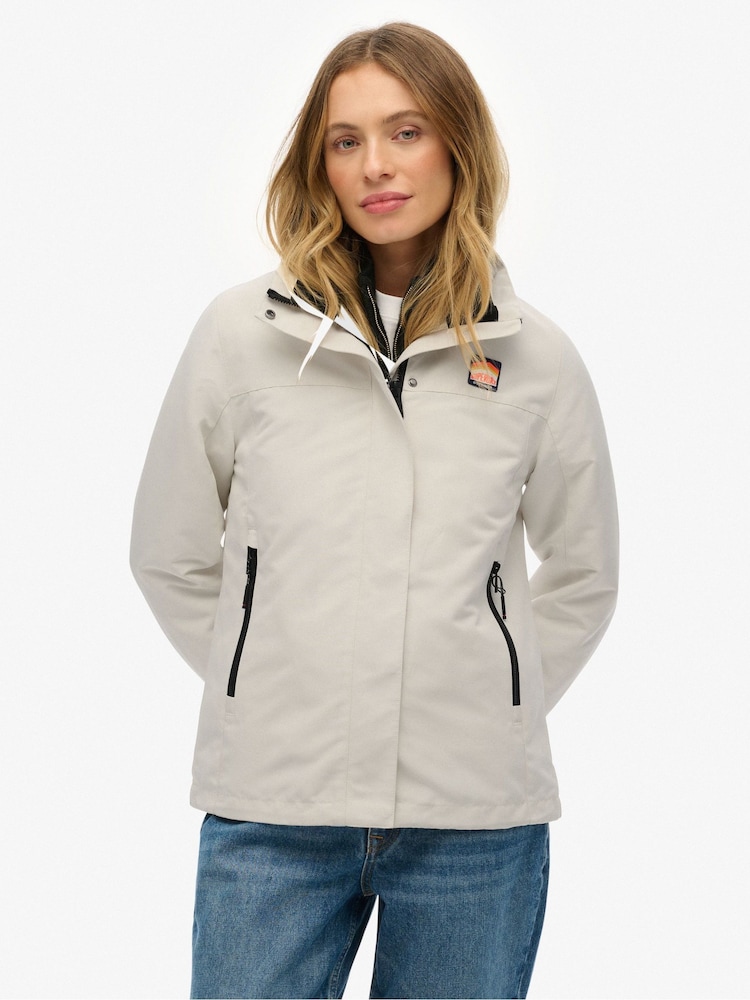 Superdry White Non Hooded Shell Jacket - Image 1 of 6