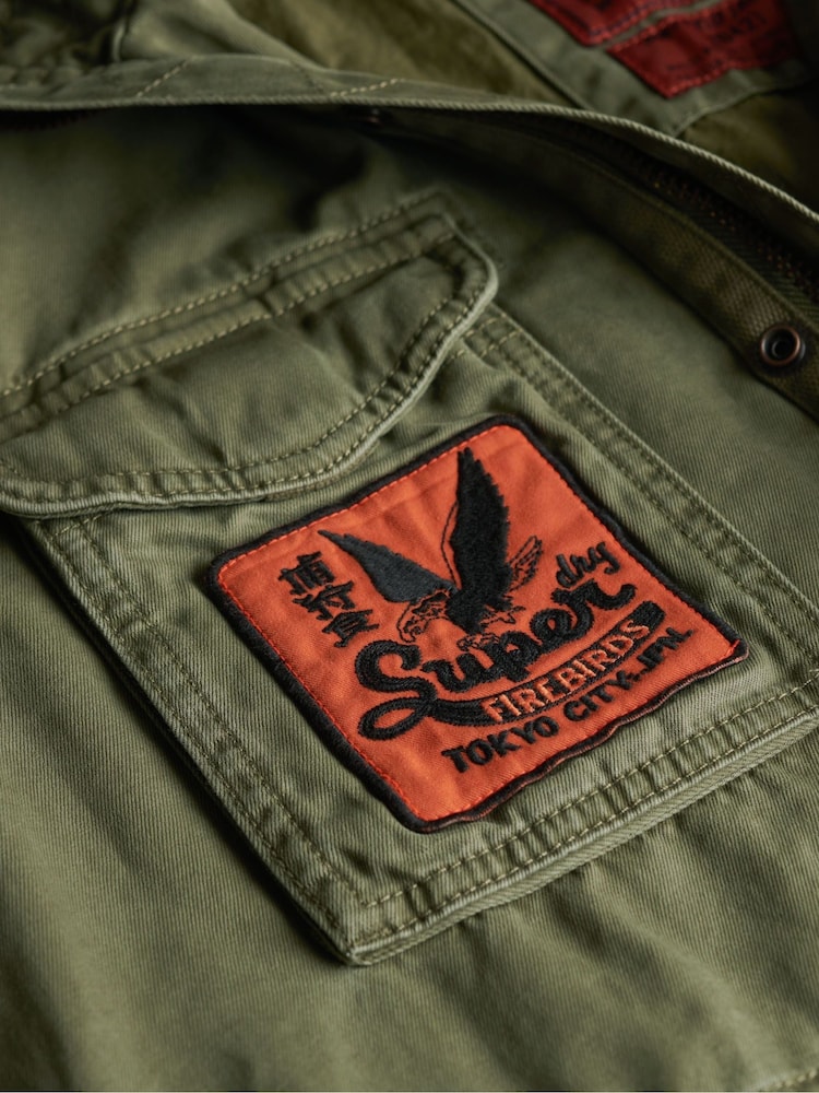 Superdry Green Patched M65 Jacket - Image 7 of 7 Superdry Green Patched M65 Jacket - Image 7 of 7