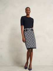 Hobbs Blue Perrie Knitted Dress - Image 1 of 4