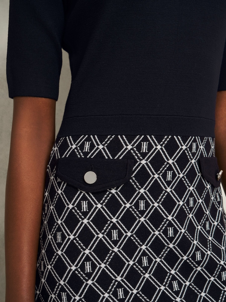 Buy Hobbs Blue Perrie Knitted Dress from Next USA