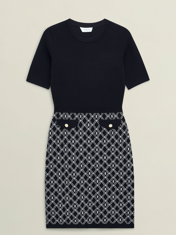 Hobbs Blue Perrie Knitted Dress - Image 4 of 4