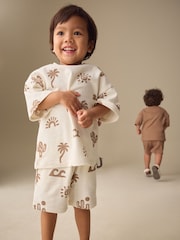 Neutral/Blue/White Cactus Short Sleeve T-Shirt and Shorts Set 3 Pack (3mths-7yrs) - Image 3 of 11