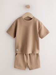 Neutral/Blue/White Cactus Short Sleeve T-Shirt and Shorts Set 3 Pack (3mths-7yrs) - Image 7 of 11