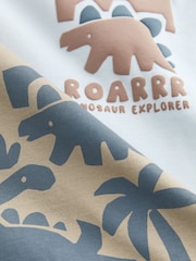 Blue/Brown Dinosaur Spikes Short Sleeve T-Shirt and Shorts Set 2 Pack (3mths-7yrs) - Image 11 of 12