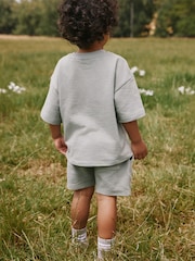 Sage Green Textured Short Sleeve T-Shirt and Shorts Set (3mths-7yrs) - Image 4 of 6
