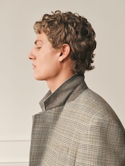 Taupe Brown Archive Wool Blend Check Blazer - Image 5 of 14