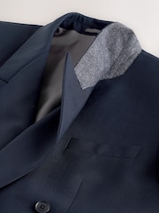Navy Archive Wool Blend Herringbone Texture Suit Jacket - Image 10 of 14