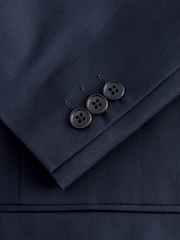 Navy Archive Wool Blend Herringbone Texture Suit Jacket - Image 13 of 14