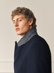 Navy Archive Wool Blend Herringbone Texture Suit Jacket - Image 7 of 14