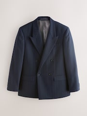 Navy Archive Wool Blend Herringbone Texture Suit Jacket - Image 9 of 14