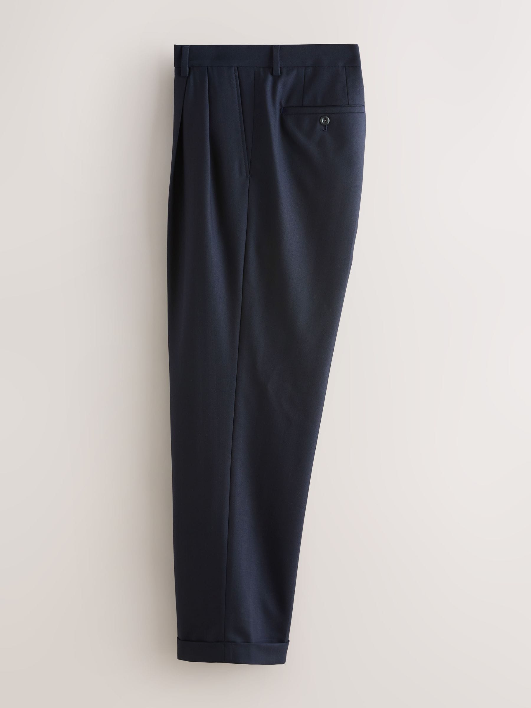 Buy Navy Blue Relaxed Fit Archive Wool Blend Herringbone Texture