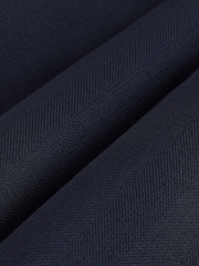 Navy Blue Archive Wool Blend Herringbone Texture Pleated Suit Trousers - Image 9 of 11