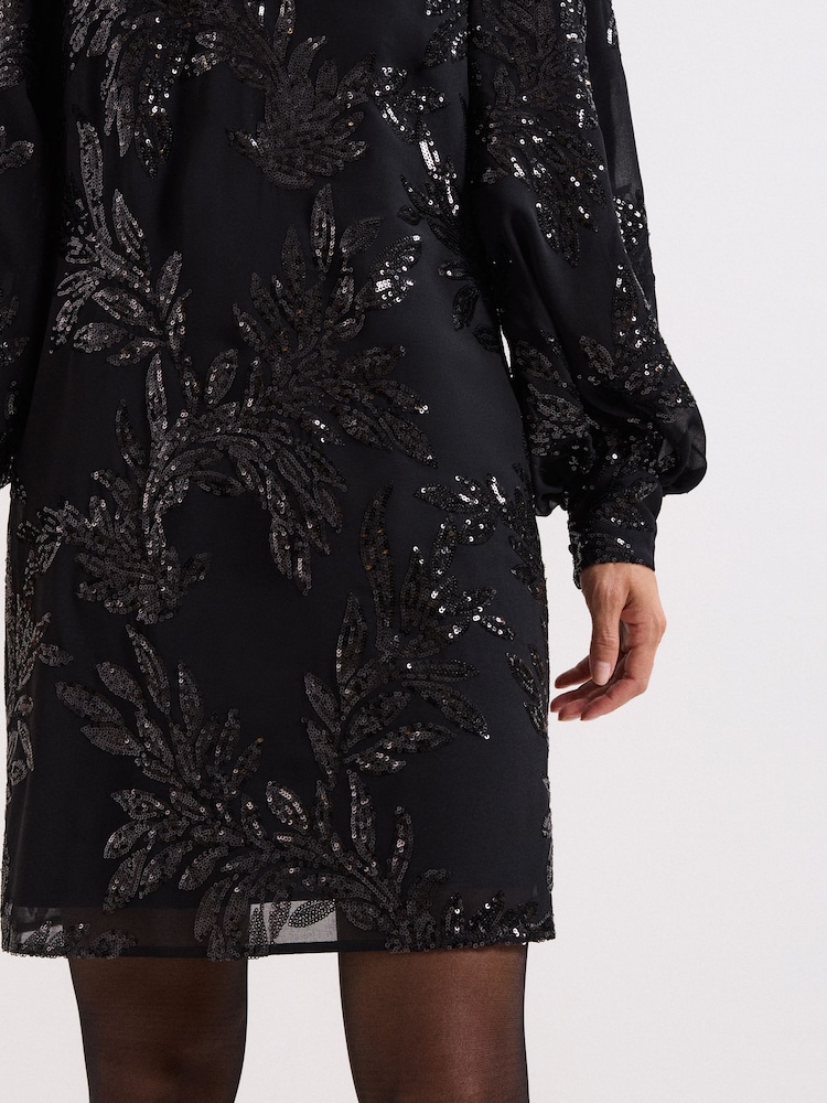 long sleeve midi wrap dress Long Sleeve Tuxedo Stretch Midi Dress In Midnight