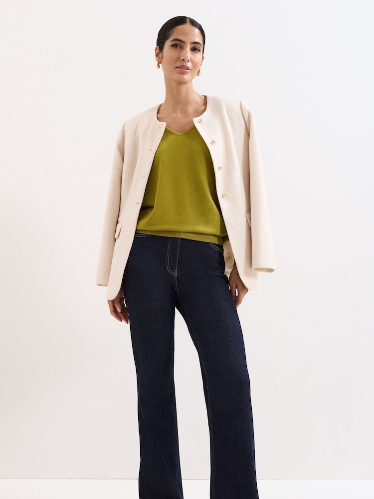 Phase Eight Green Senita Fine Knit V-Neck Jumper - Image 6 of 6 Phase Eight Green Senita Fine Knit V-Neck Jumper - Image 6 of 6