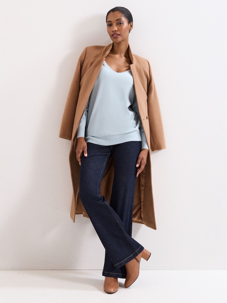 Phase Eight Blue Senita Fine Knit V-Neck Jumper - Image 6 of 6 Phase Eight Blue Senita Fine Knit V-Neck Jumper - Image 6 of 6