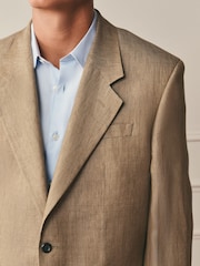Fauve Marron - Relaxed Fit Archive Linen Suit Jacket - Image 5 de 11