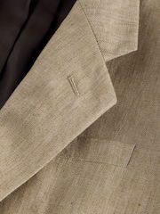 Fauve Marron - Relaxed Fit Archive Linen Suit Jacket - Image 7 de 11