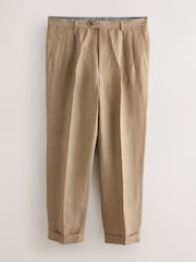 Marrón tostado - Relaxed Fit Archive Pleated Linen Suit Trousers - Imagen 6 de 10