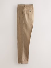 Marrón tostado - Relaxed Fit Archive Pleated Linen Suit Trousers - Imagen 7 de 10