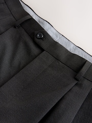 بني - Archive Pleated Seersucker Gingham Texture Suit Trousers - صورة 9 من 11