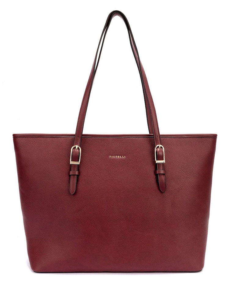 Fiorelli Red Etta Buckle Tote Bag - Image 1 of 1 Fiorelli Red Etta Buckle Tote Bag - Image 1 of 1
