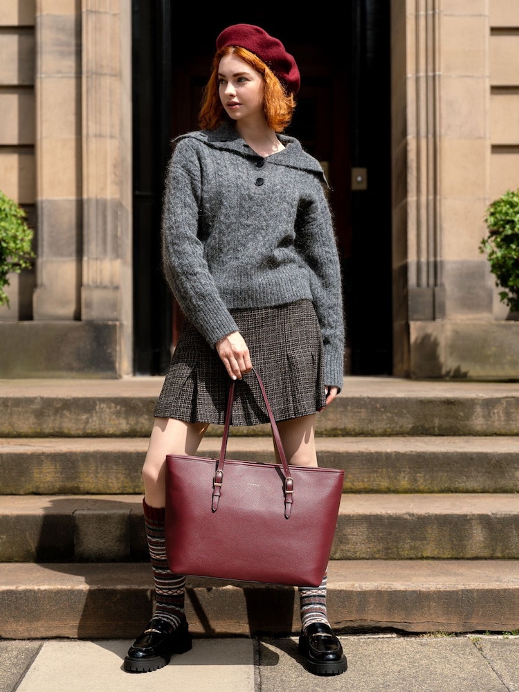 Fiorelli Red Etta Buckle Tote Bag - Image 2 of 2 Fiorelli Red Etta Buckle Tote Bag - Image 2 of 2