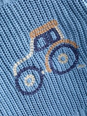 JoJo Maman Bébé Blue Tractor Embroidered Jumper - Image 3 of 3