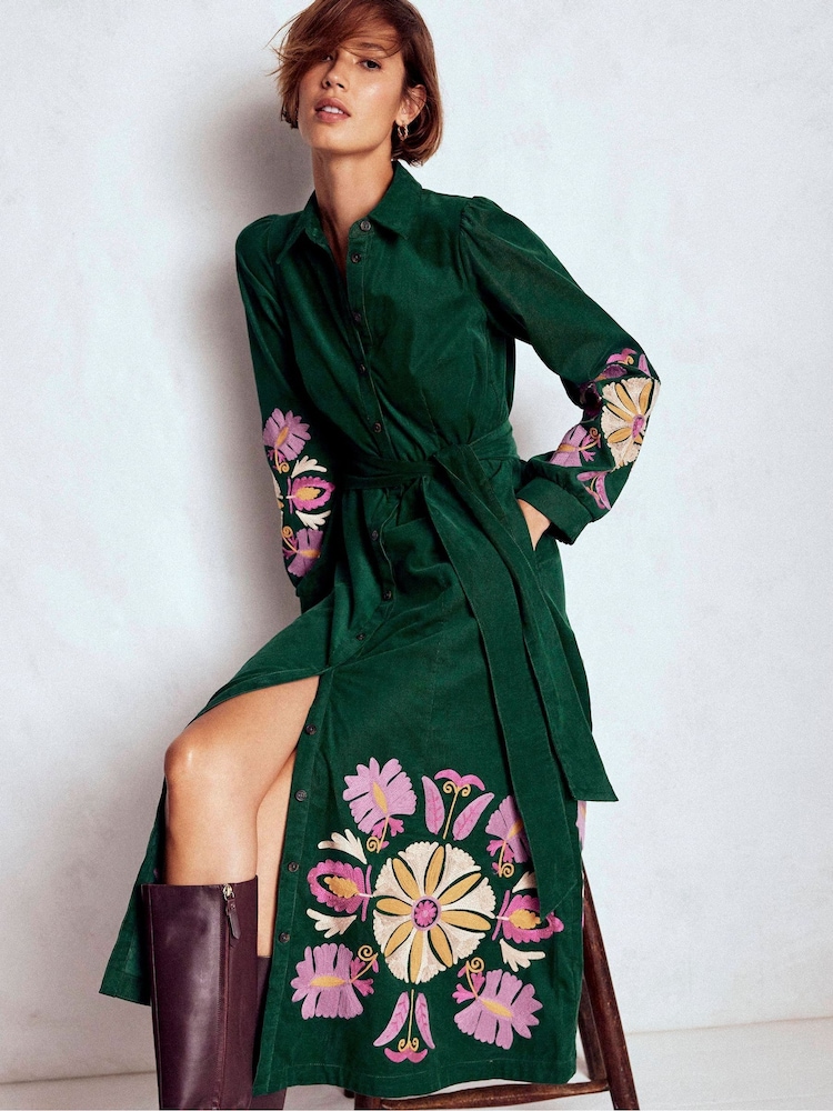 Verde - Vestido midi de cordão Boden Clara - Imagem 1 de 4