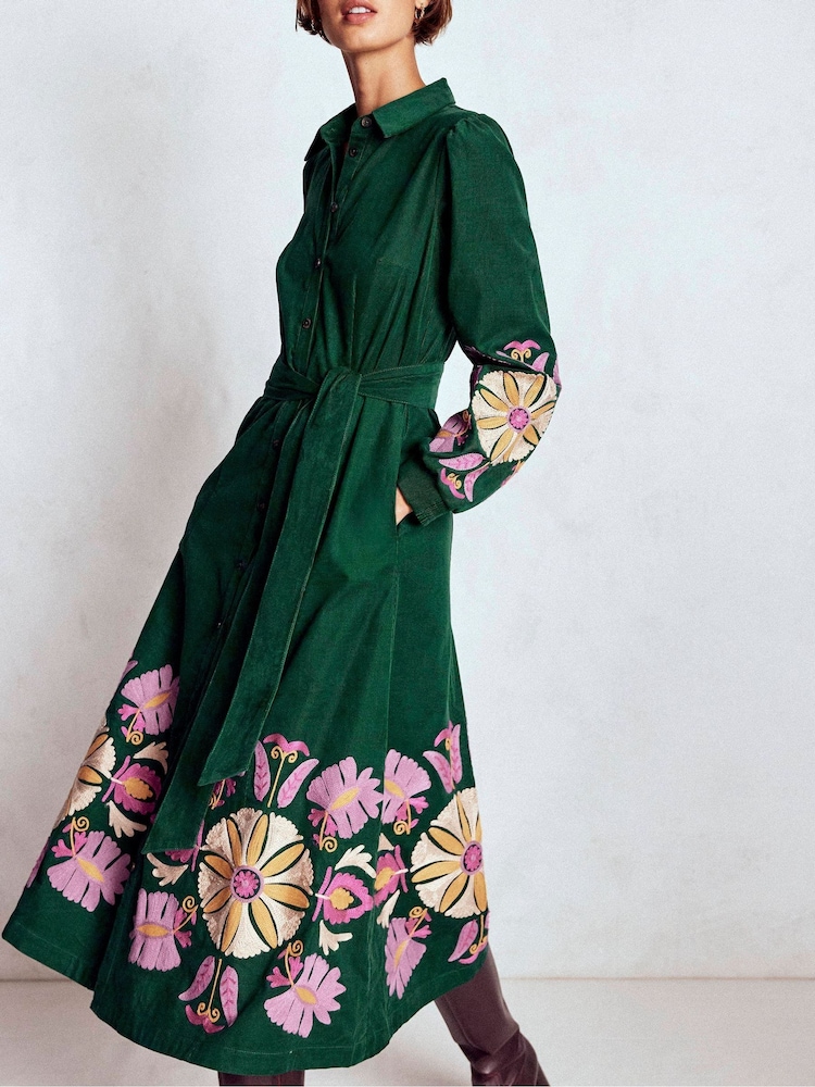 Verde - Vestido midi de cordão Boden Clara - Imagem 2 de 4