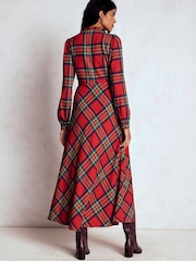 Boden Red Cassie Check Tea Dress - Image 4 of 7