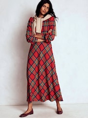 Boden Red Cassie Check Tea Dress - Image 6 of 7