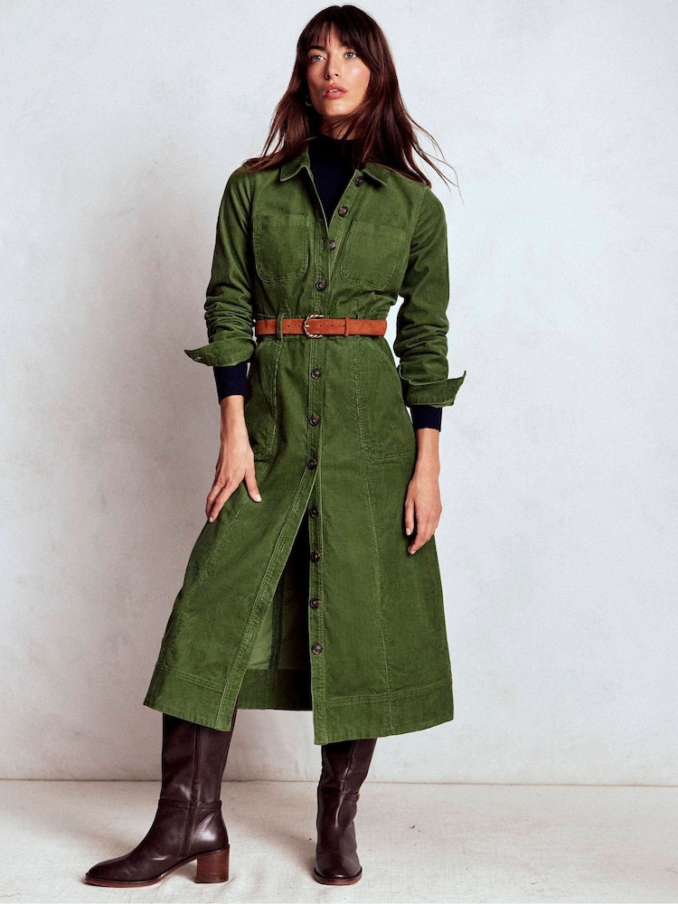 Boden Green Amanda Cord Midi Dress - Image 1 of 4 Boden Green Amanda Cord Midi Dress - Image 1 of 4