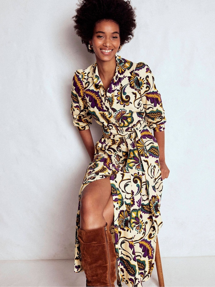 Verde escuro - Vestido midi de cordão Boden Clara - Imagem 1 de 5