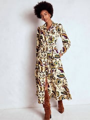 Verde escuro - Vestido midi de cordão Boden Clara - Imagem 2 de 5