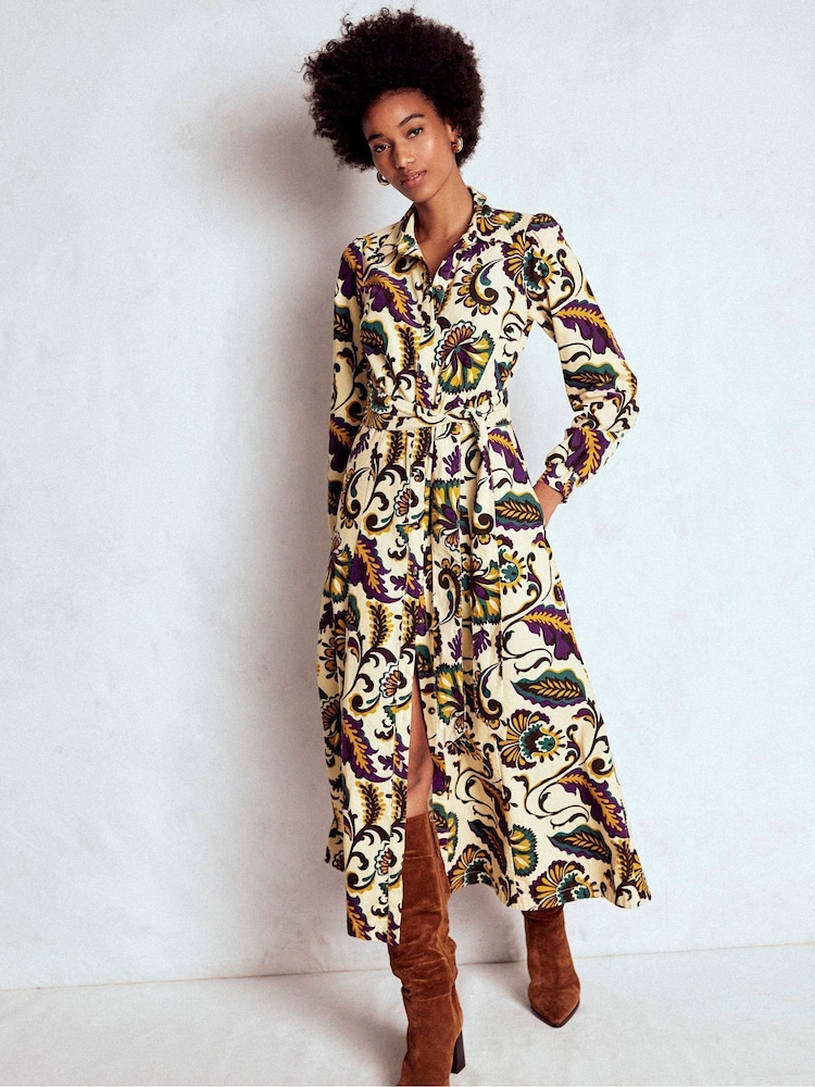 Verde escuro - Vestido midi de cordão Boden Clara - Imagem 2 de 5