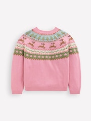 Boden Pink Edie Fair Isle Pattern Cardigan - Image 2 of 3