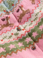 Boden Pink Edie Fair Isle Pattern Cardigan - Image 3 of 3