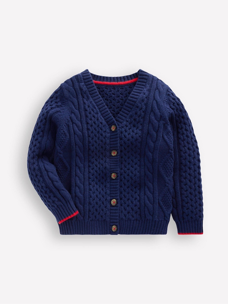 Boden Blue Heritage Cable Cardigan - Image 1 of 3 Boden Blue Heritage Cable Cardigan - Image 1 of 3