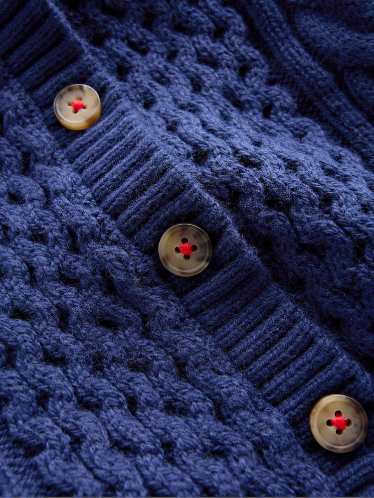 Boden Blue Heritage Cable Cardigan - Image 3 of 3 Boden Blue Heritage Cable Cardigan - Image 3 of 3
