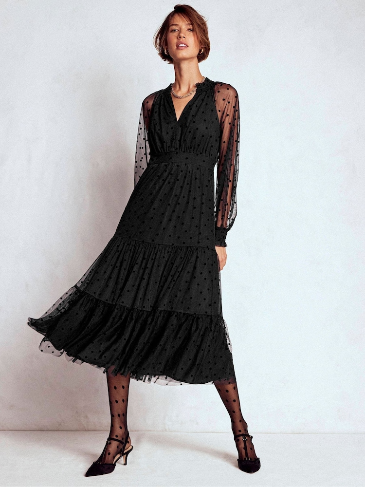 Buy Boden Black Lucille Tulle Midi Dress from Next USA