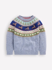 Boden Sky Blue Fair Isle Jumper - Image 1 of 3